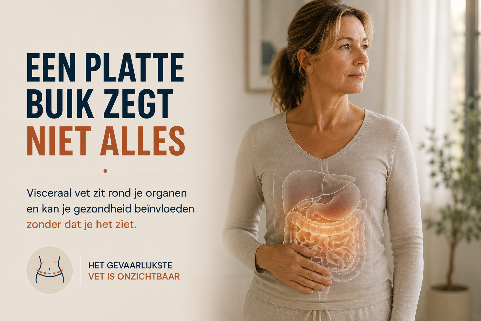Visceraal vet na je 40e rond de organen kan de gezondheid beïnvloeden zonder zichtbaar buikvet